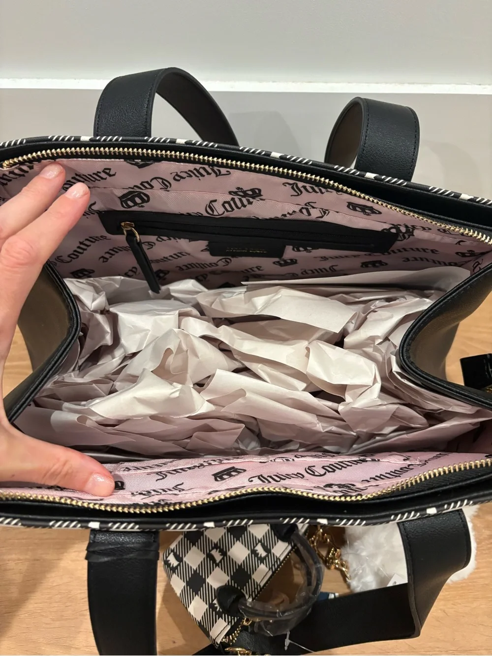 Juicy Couture Study in Style Black & White Scottie Tote
